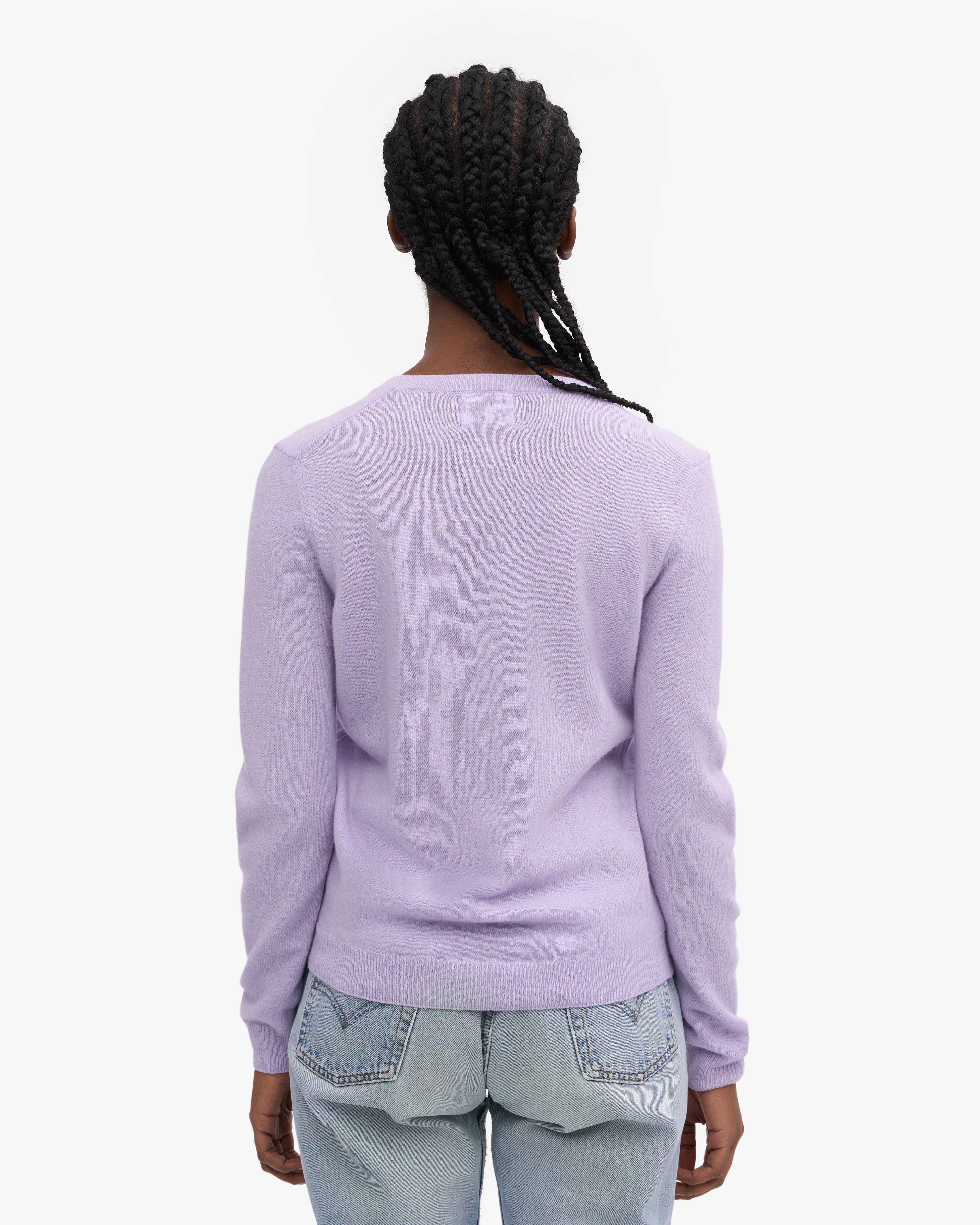 Soft Lavender Women's Light Merino Wool Crew Neck Sweater - Cozy & Breathable for Fall/Winter Layering, Office Wear & Casual Outfits