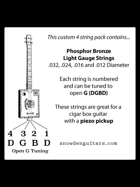 4-String Cigar Box Guitar with Phosphor Bronze Strings - Perfect for Blues, Folk & DIY Music Projects