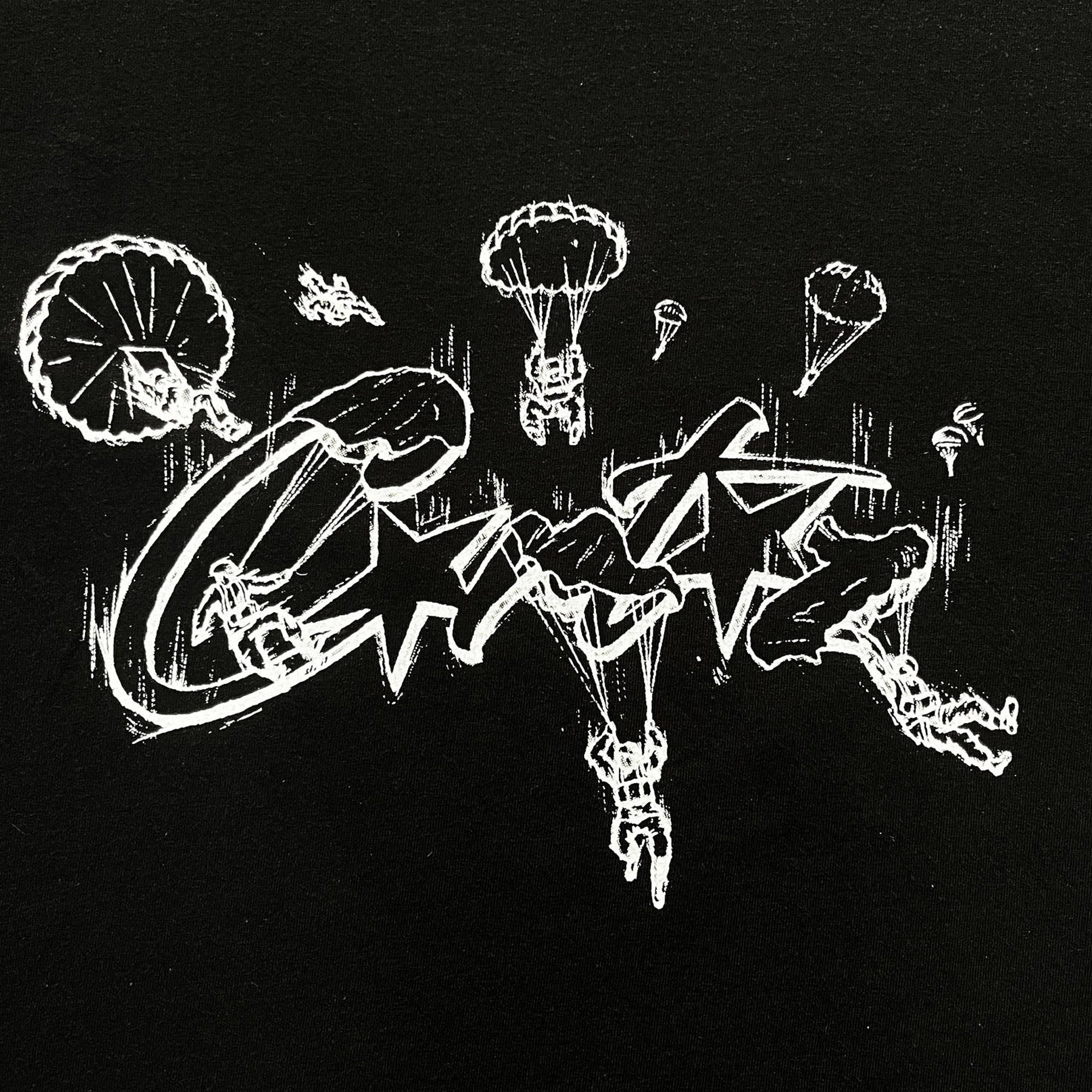 Corteiz Allstarz Skydiver T-Shirt for Men - Black Cotton Streetwear Tee | Casual Wear, Urban Fashion & Skydiving Enthusiasts