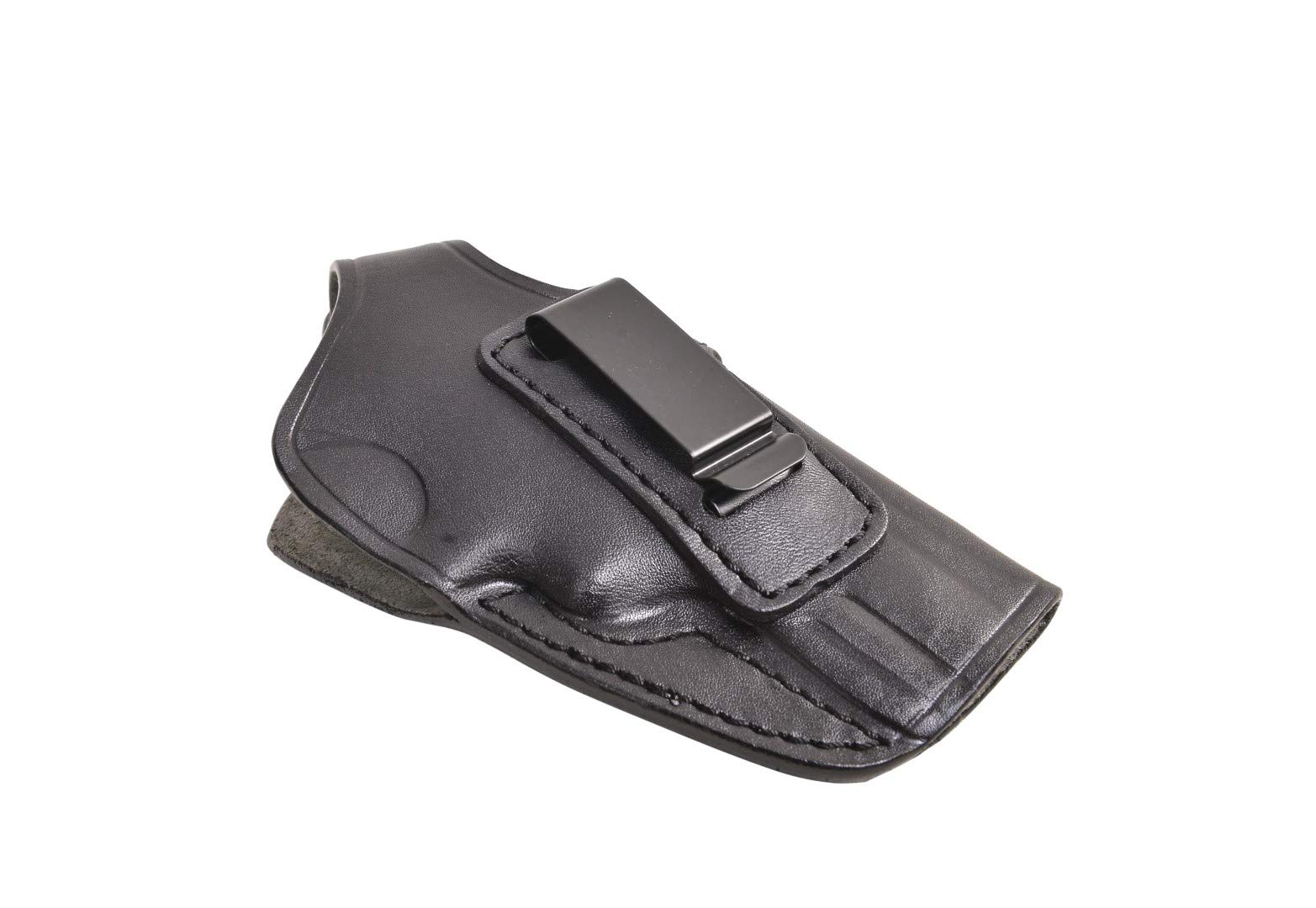 **Leather IWB Holster for 3-Inch Revolver - Handcrafted 357 Magnum Series | Compatible with Select Gun Models | Black-Brown | Concealed Carry & Everyday Use**