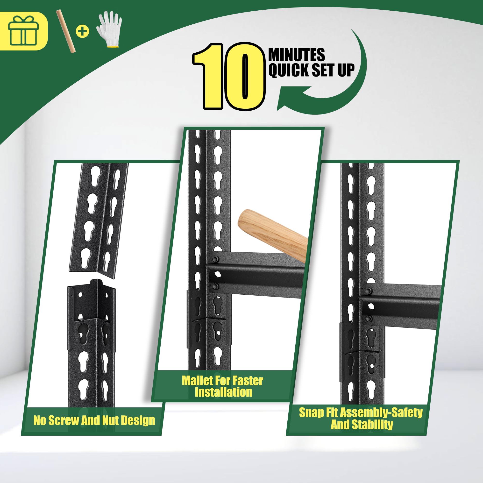 Heavy Duty Garage Shelving 880LBS Capacity, 40
