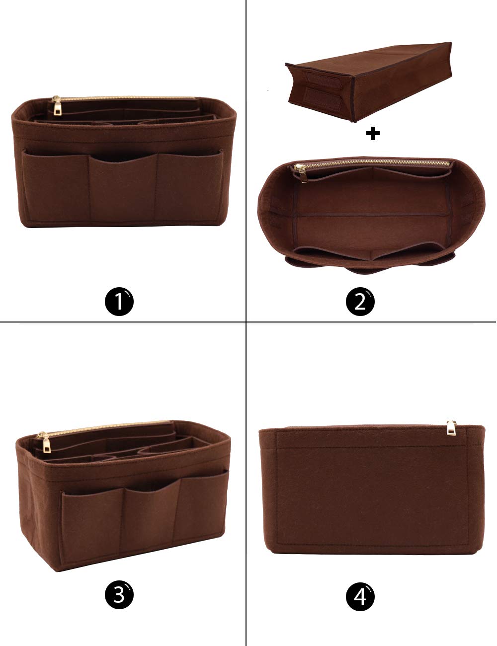 Premium Felt Purse Insert Organizer - Perfect Fit for Louis Vuitton Speedy & Neverfull Bags | Handbag Organizer with Multiple Pockets | Ideal for Travel, Work & Everyday Use