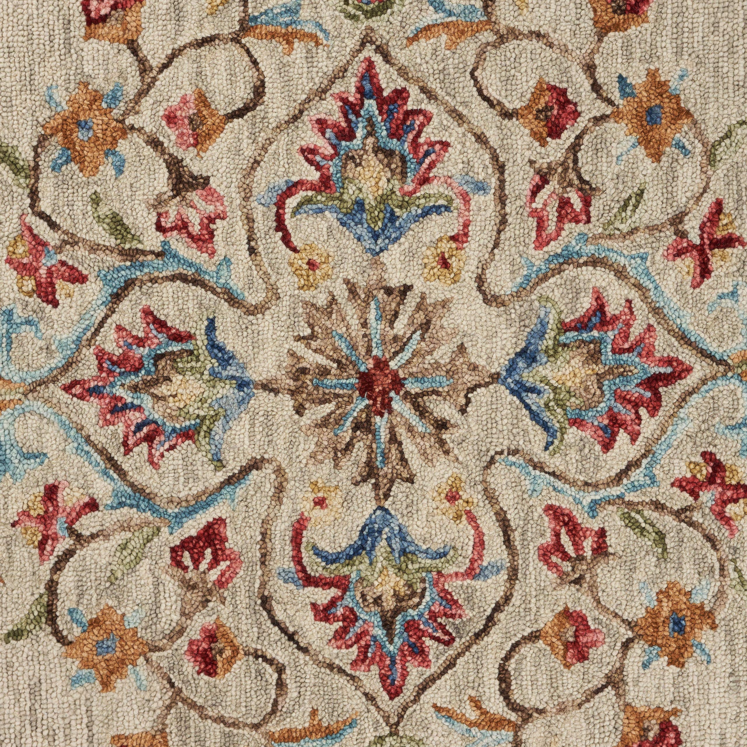 LR Home SINUOUS 6' Round Beige Area Rug - Soft Modern Boho Rug for Living Room, Bedroom & Nursery Decor