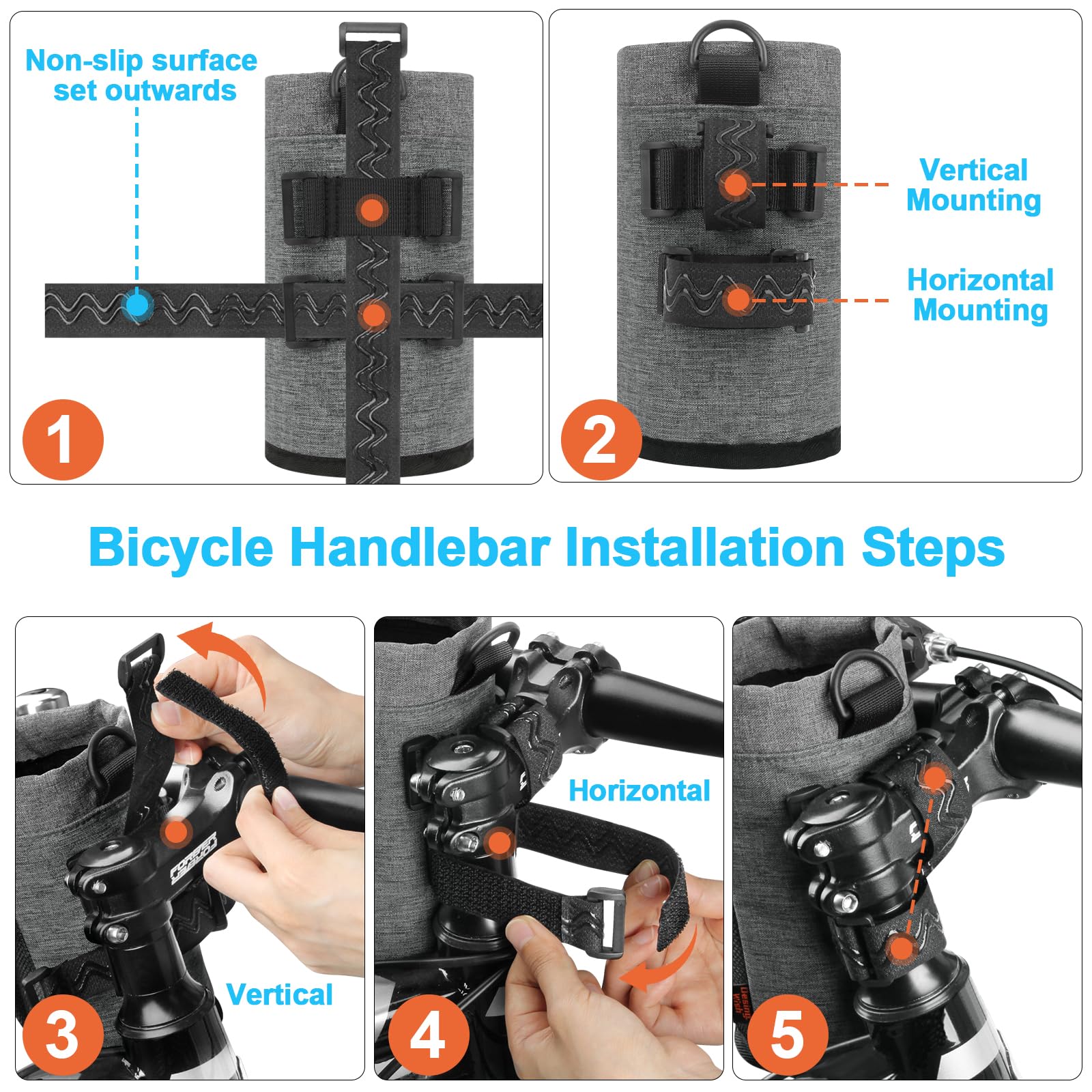 **Insulated Bike Water Bottle Holder - 16-24oz, Non-Slip Straps & Multiple Installation for Mountain, Road, eBike & Scooter - Perfect for Cycling, Commuting & Outdoor Adventures**
