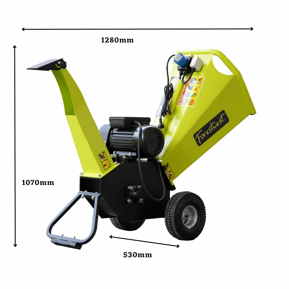 Forestwest 80MM Wood Chipper Shredder - 2200W Heavy Duty Electric Garden Chipper Mulcher (Model BM11061) for Yard Waste, Leaves, Branches & Composting - Perfect for Home Gardening & Landscaping