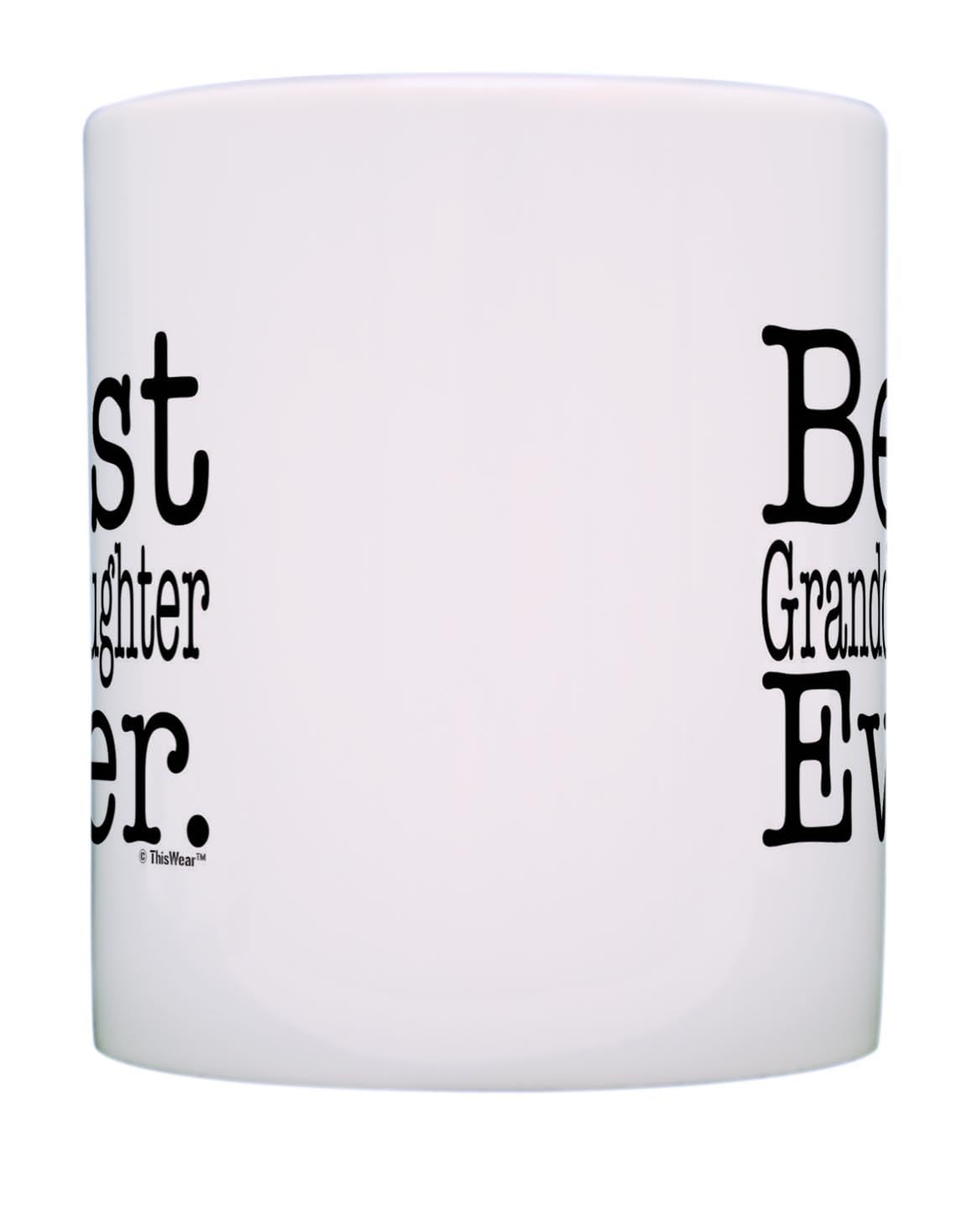 Best Granddaughter Ever Gift Set - 2 Pack 11oz Ceramic Coffee Mugs & Tea Cups (White) - Perfect Birthday Gift for Granddaughters, Coffee Lovers & Tea Drinkers - Ideal for Family Gatherings, Grandparents Day & Special Occasions
