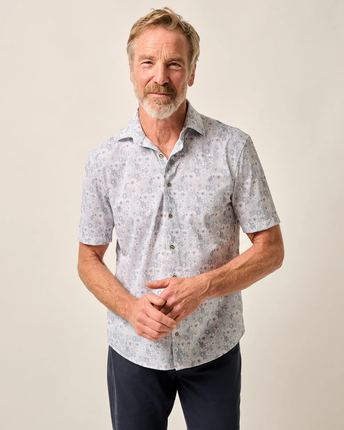 Johnnie-O Floral Short Sleeve Shirt for Men - Kayce Collection | Casual Summer Button Down Shirt for Beach, Golf & Outdoor Activities