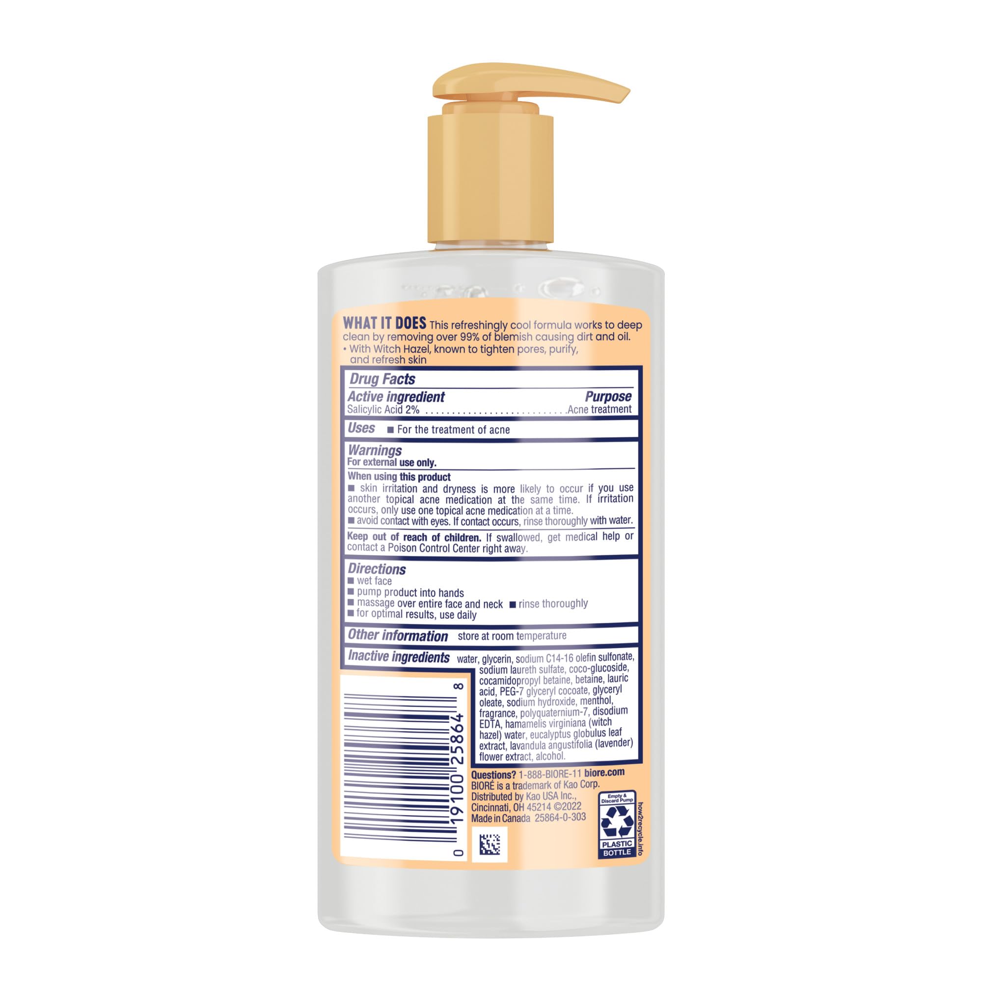 Biore Clear & Breathable Cooling Cleanser with Witch Hazel - Acne Treatment & Face Scrub for Oily Skin - Salicylic Acid Facial Cleanser 6.77 Oz - Deep Pore Cleansing for Daily Skincare Routine