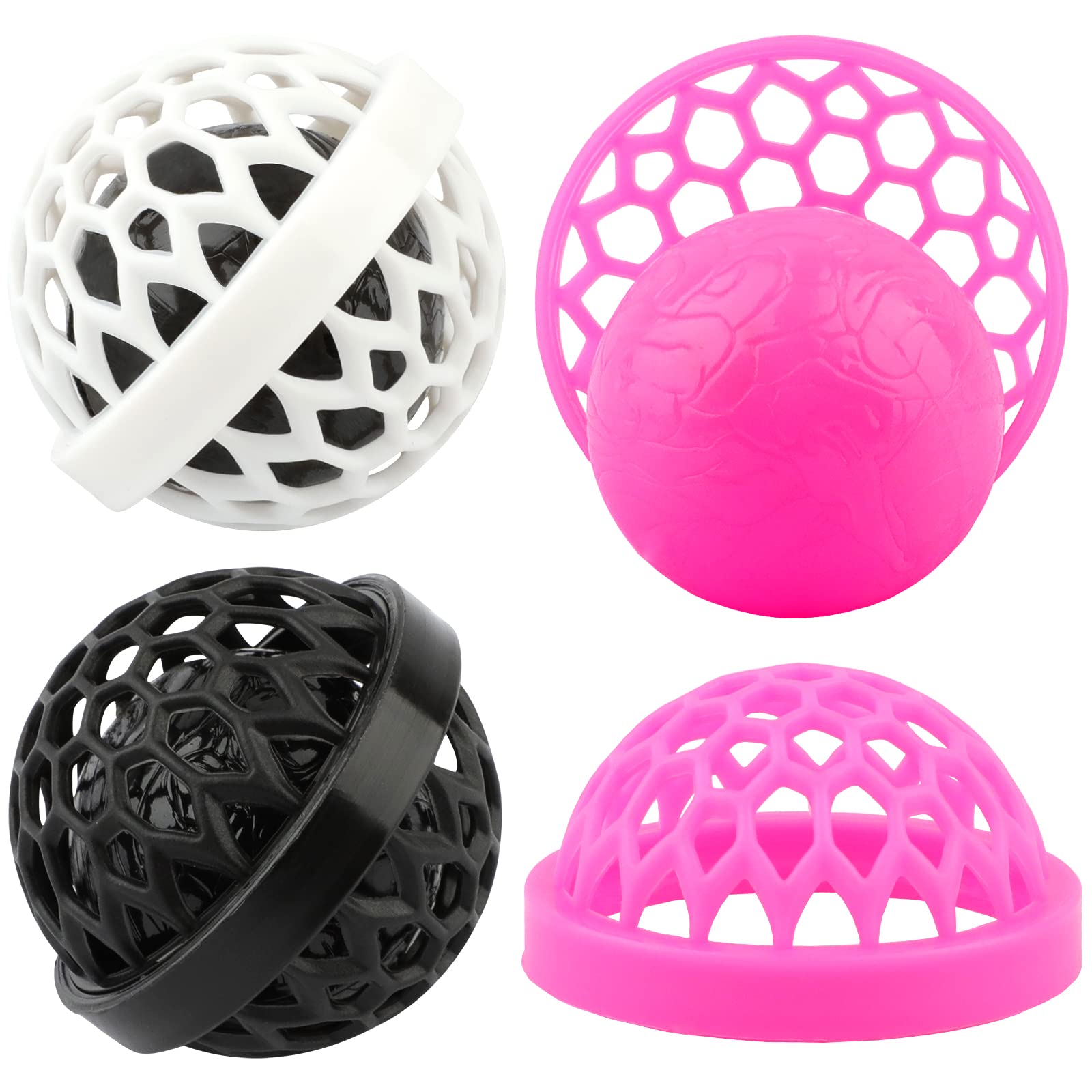 3-Pack Purse Cleaning Balls - Absorbs Dust & Debris in Handbags, Cosmetic Bags & Backpacks | Interior Cleaning Supplies for Purses (Pink, Black, White) | Keep Your Luxury Bags & Travel Accessories Fresh
