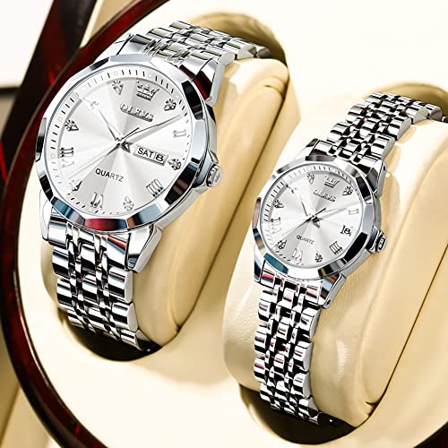 Silver&White-Couple Watches