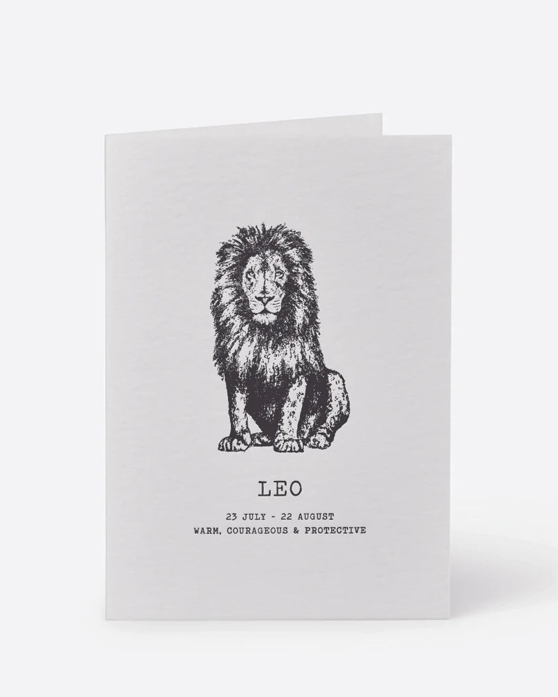 Zodiaque Moon | Leo Letterpress Greeting Card - Astrology Birthday Card for Leo Zodiac Sign - Perfect for Birthdays, Anniversaries & Special Occasions