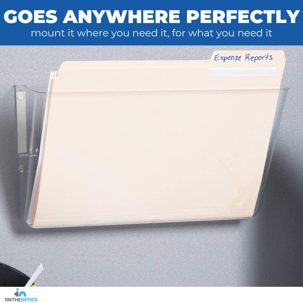 Clear Wall File Holder - Letter Size, Expandable for Office Organization