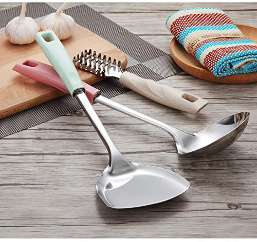 Premium 9-Piece Stainless Steel Kitchen Utensil Set with Stand - Includes Slotted Turner, Ladle, Skimmer, Serving Spoon, Pasta Server, Egg Whisk - Durable Cooking Tools for Baking, Frying, Serving & Everyday Kitchen Use