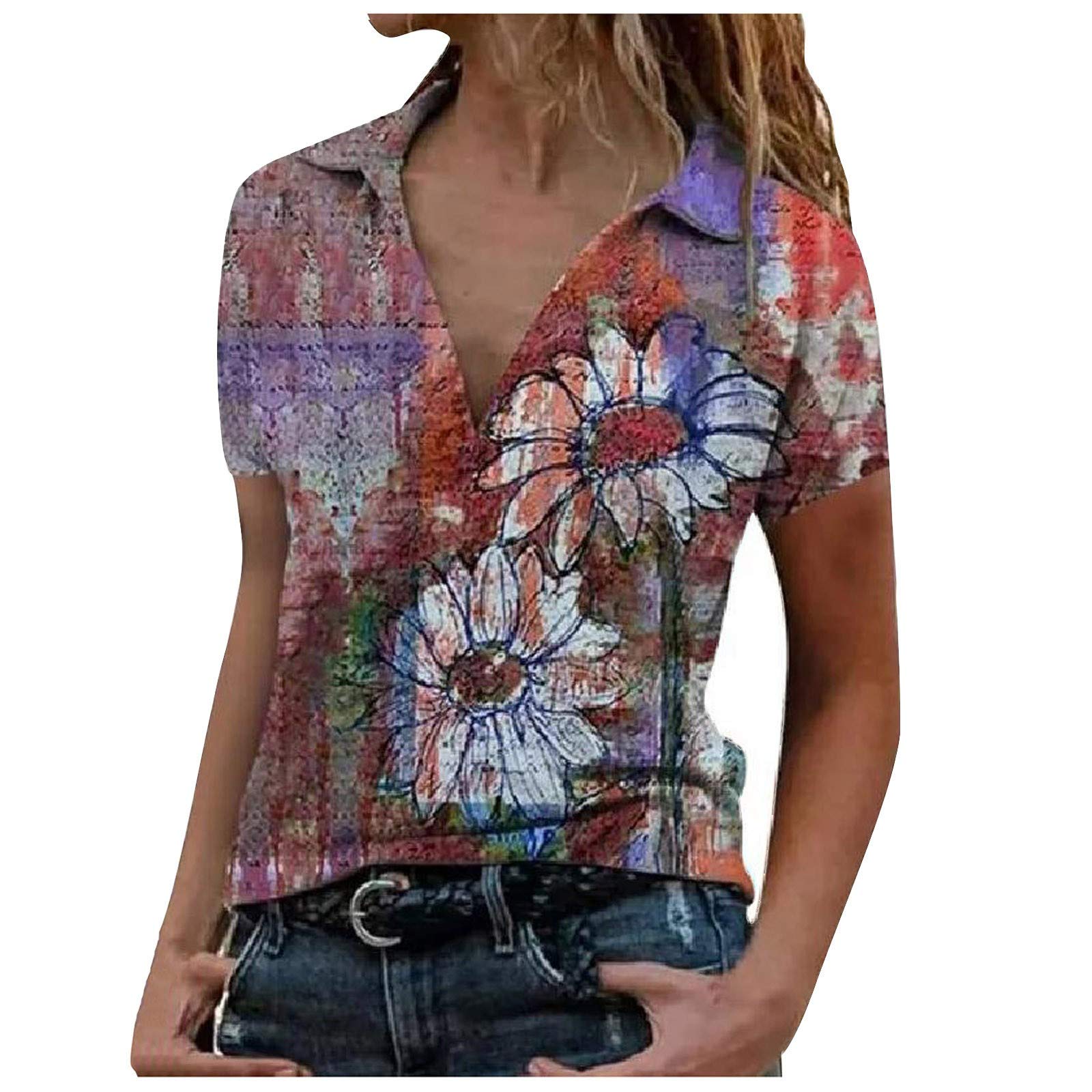 Women's Summer Tops - Breathable Short Sleeve Blouses for Casual Wear | Perfect for Beach Outings, Vacation & Everyday Comfort