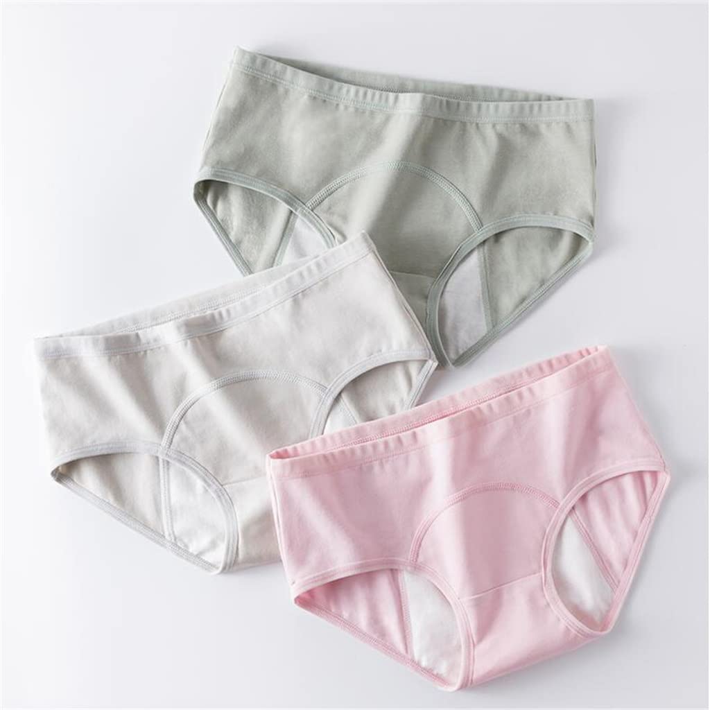 JHHDP 3 Pack High Waist Cotton Underwear for Women - Breathable Period Panties & Men's Briefs (Color A, Size L) | Comfortable Daily Wear, Postpartum Recovery, Menstrual Comfort
