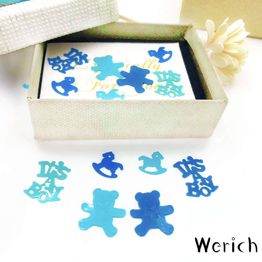 Werich Baby Shower Confetti - Metallic Foil Table Scatters for Gender Reveal, Birthday Party Decorations - Perfect for Baby Shower Games, DIY Party Decor & Table Centerpieces
