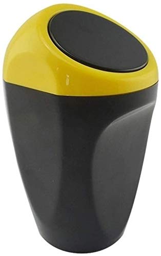 KEEBON Mini Car Trash Bin - Durable Auto Garbage Can for Vehicles, Home & Office Waste Storage - Yellow Compact Car Trash Container for Road Trips, Commuting & Daily Use