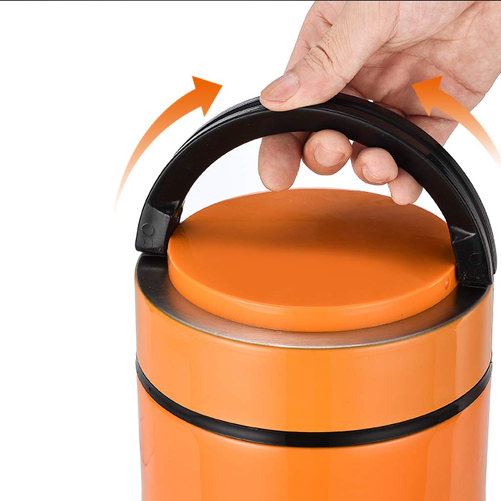 Vacuum Insulated Stainless Steel Lunch Box - 1.5L Thermal Food Container with Lid, 304 Stainless Steel Construction, Leak-Proof Thermos for Hot & Cold Meals - Perfect for School, Office, Picnics & Outdoor Activities (Yellow)