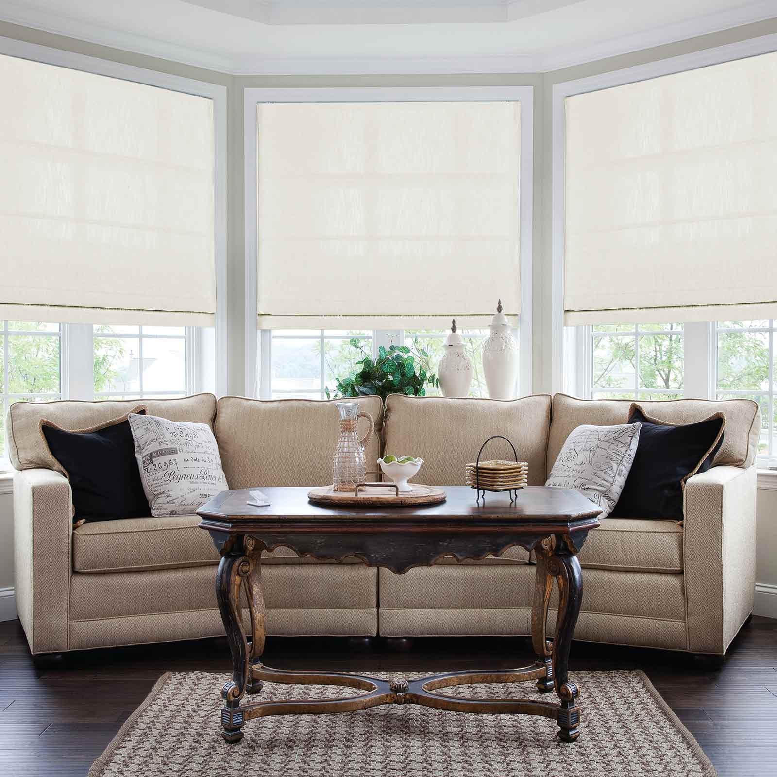 Isabella Cord Lift Cotton Roman Shade - Blackout Window Treatment for Living Room, Bedroom & Nursery - Easy Pull Cord Operation for Smooth Adjustments