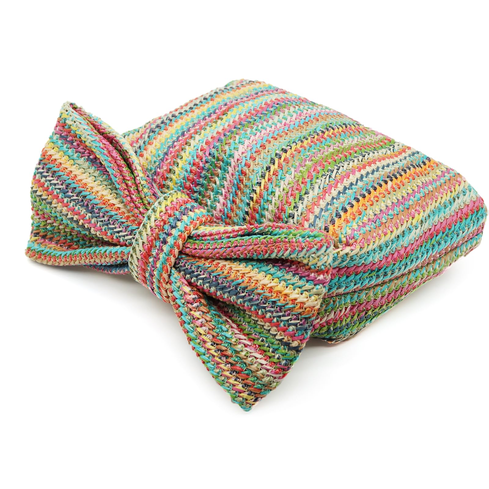 Women's Straw Clutch Purse with Bow - Woven Beach Handbag for Summer, Evening Parties, Weddings & Vacations | Perfect for Beach Outings, Bridal Showers & Tropical Getaways