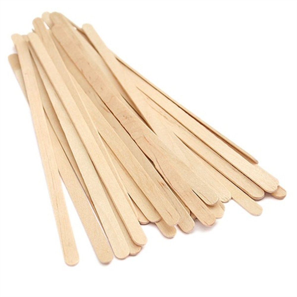 100 Pack Wooden Eyebrow Waxing Sticks - 5.5