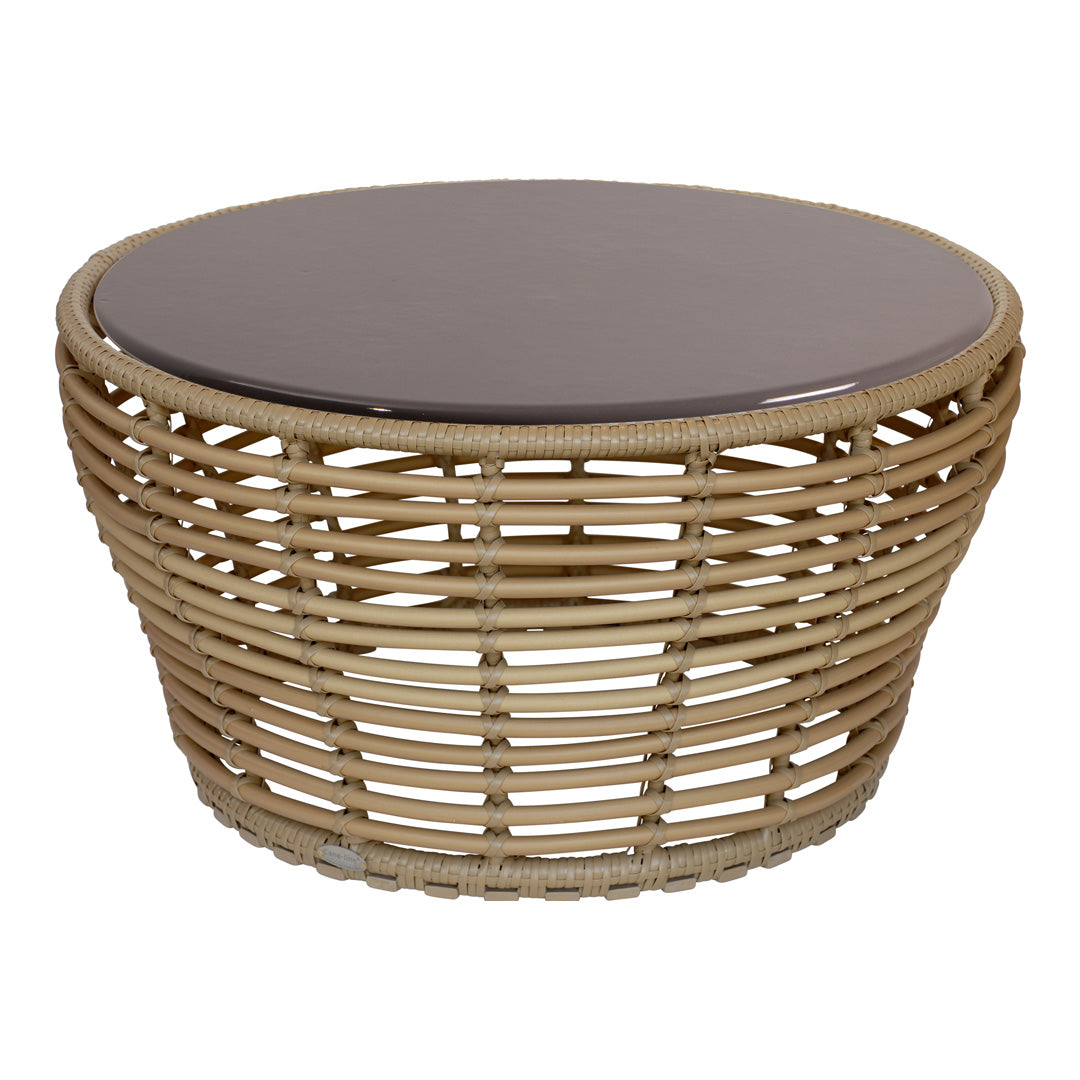 Outdoor Wicker Coffee Table - Medium Size, Weather-Resistant Rattan Basket for Patio, Garden, and Poolside Relaxation