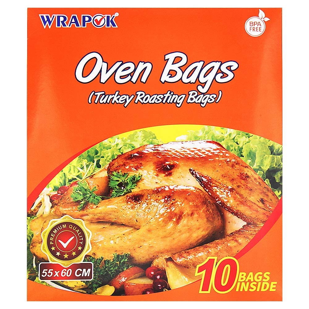 Large Oven Cooking Bags for Turkey, Meat, Ham, Ribs, Poultry & Seafood - 21.6 x 23.6 Inch Roasting Baking Bags (Pack of 10) - Perfect for Holiday Dinners, BBQs & Meal Prep