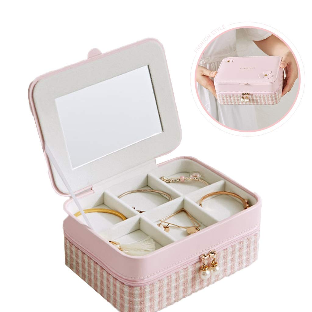 Blue Jewelry Organizer Box - 18.3cm Travel Jewelry Case for Necklaces, Rings & Studs | Secure Storage Solution to Prevent Loss | Perfect for Travel, Home & Gift Giving