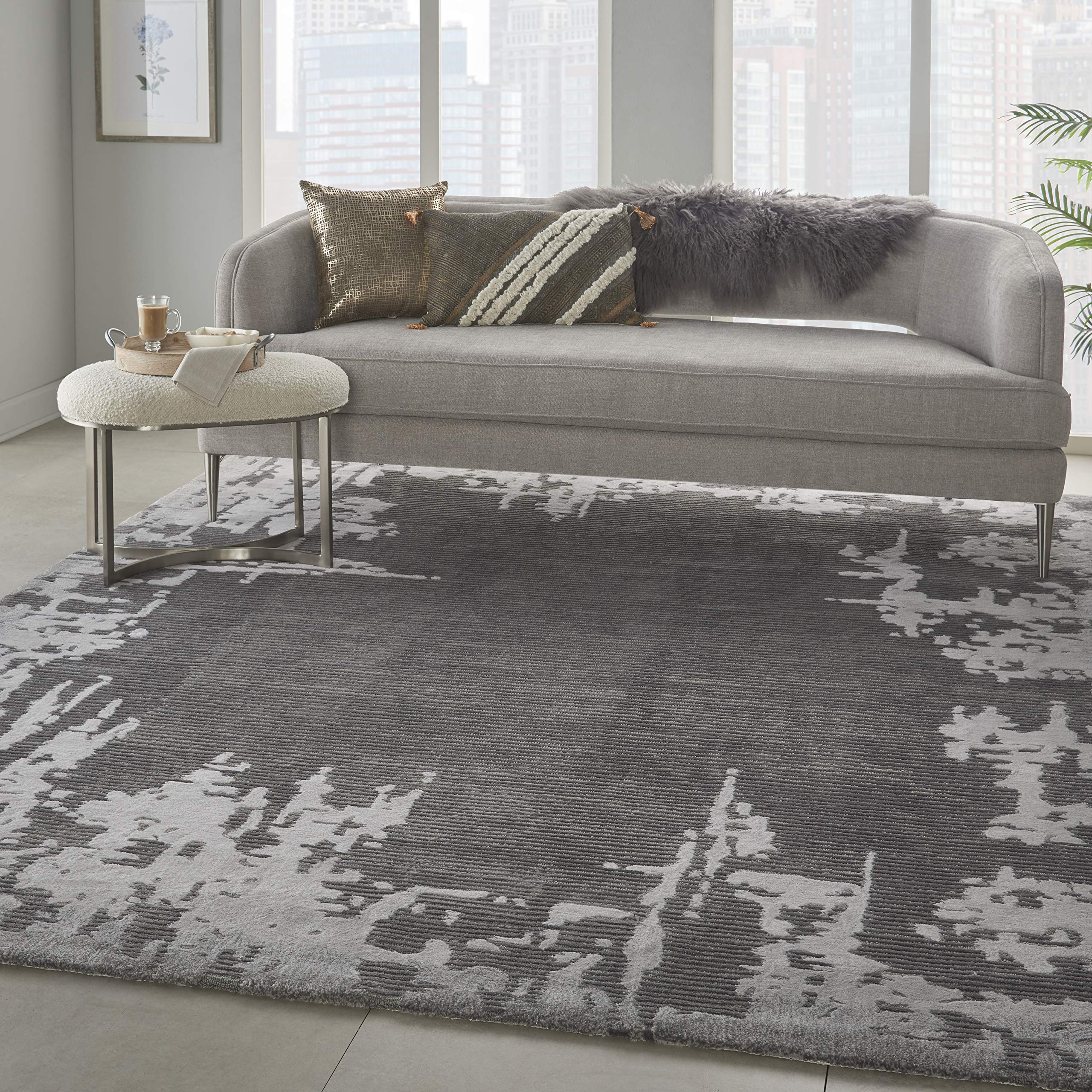 Nourison Symmetry Distressed Grey/Beige 8'6