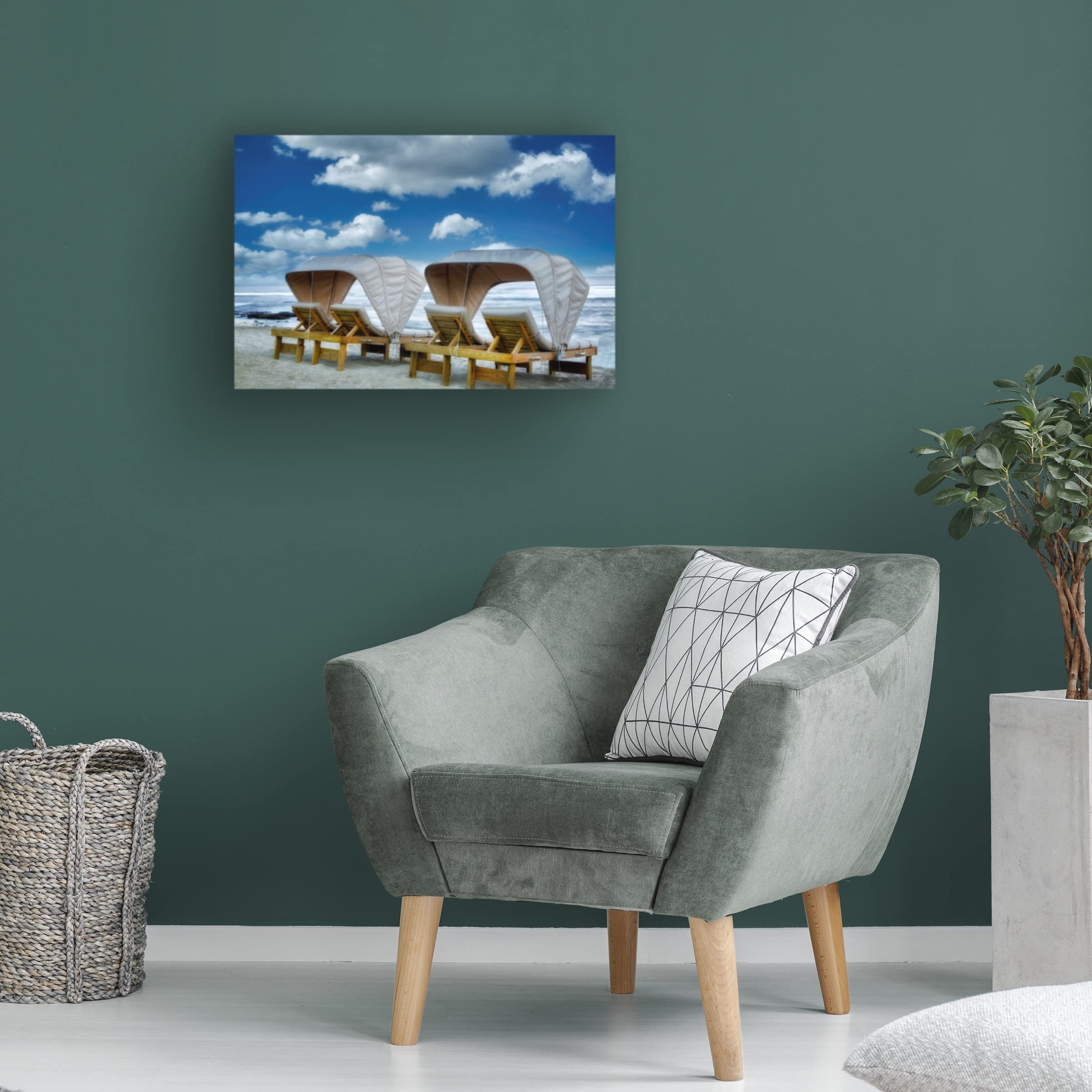 Dennis Frates 'Beach Chair 1' Canvas Wall Art Print - Coastal Decor for Living Room, Bedroom & Beach House - Trademark Fine Art Collection