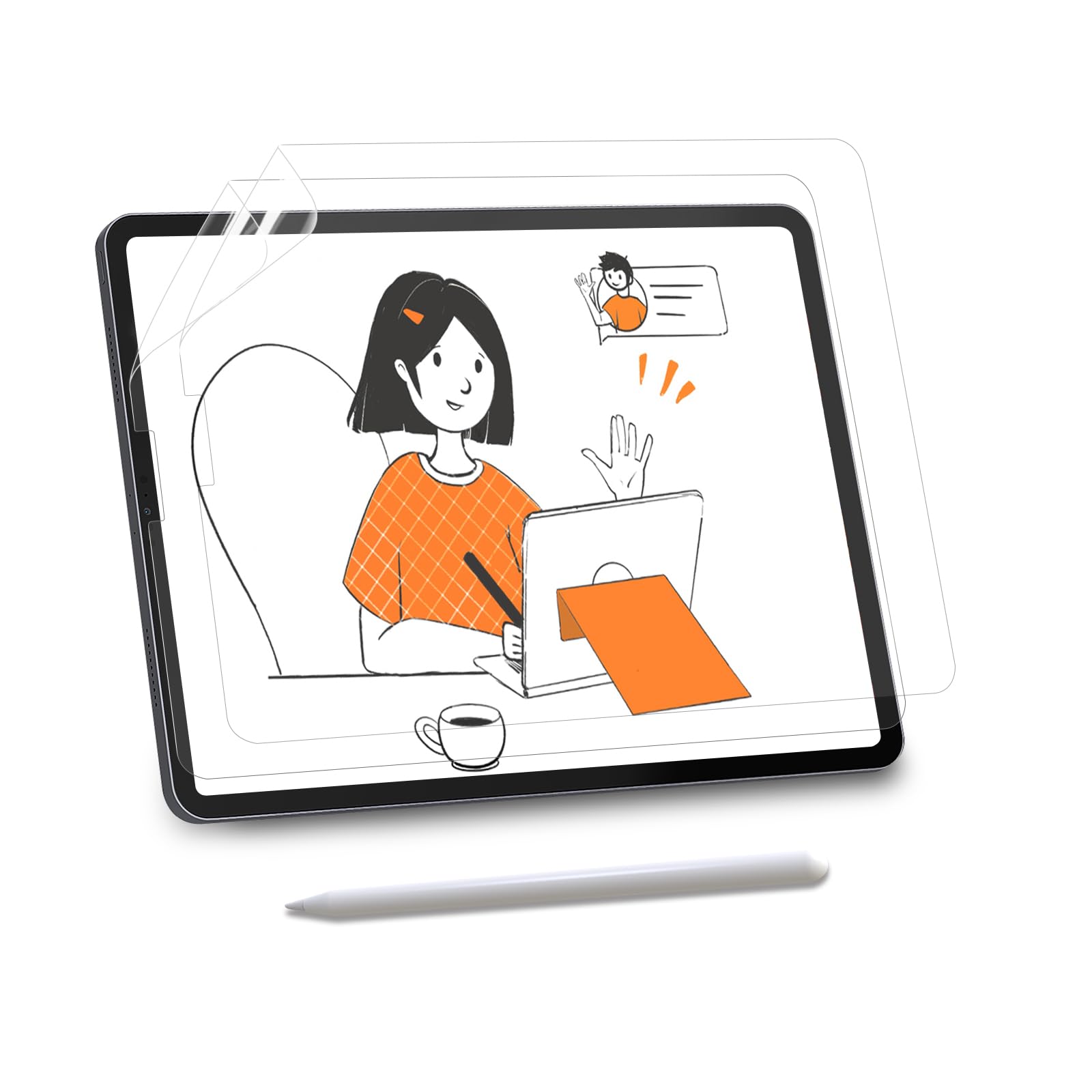 2 Pack Matte Paperfeel Screen Protector for iPad Pro 11 Inch (2022/2021/2020/2018) & iPad Air 5th/4th Gen (10.9 inch) - Anti-Glare Drawing Film with Easy Installation - Perfect for Digital Artists & Note-Taking
