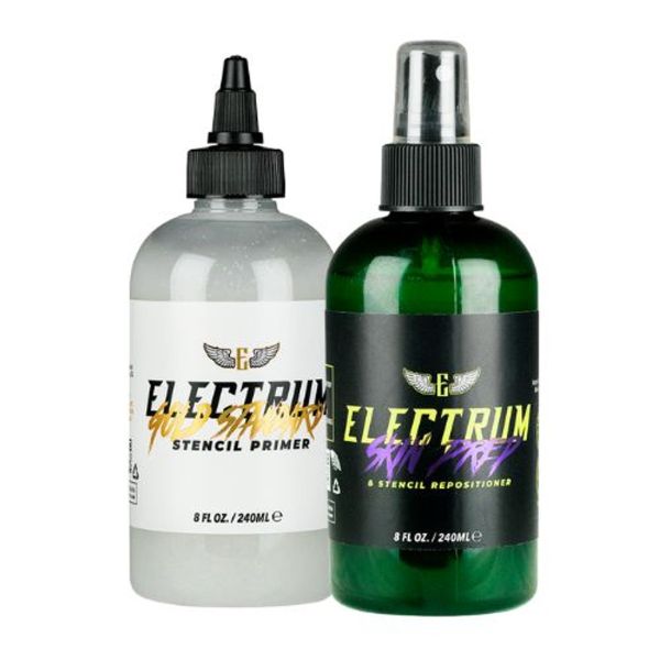Electrum Gold Standard & Stencil Prep Remover Combo 8oz - Professional Nail Art Stencil Solution for Salon & Home Manicures