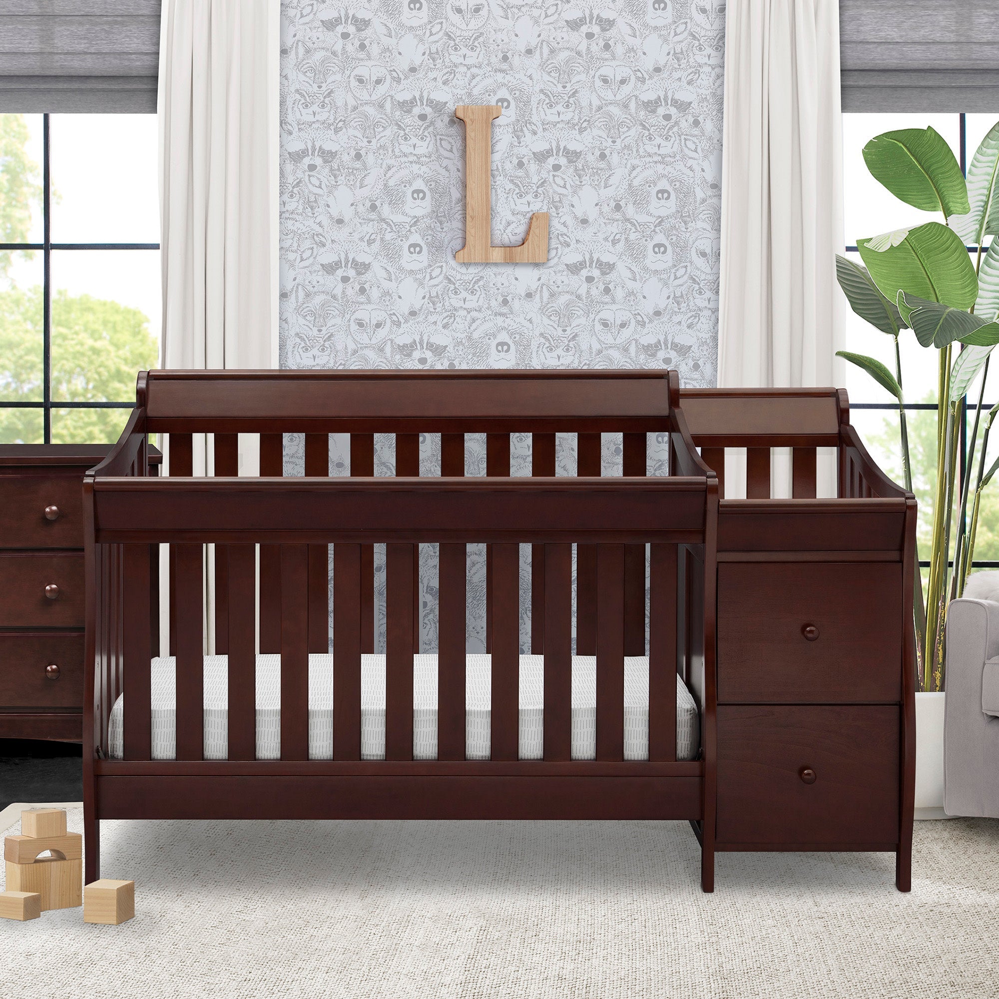Bentley S Convertible Crib with Changer - 3-in-1 Baby Crib to Toddler Bed & Dresser - Nursery Furniture for Newborns & Infants - Perfect for Bedrooms & Daycare Centers
