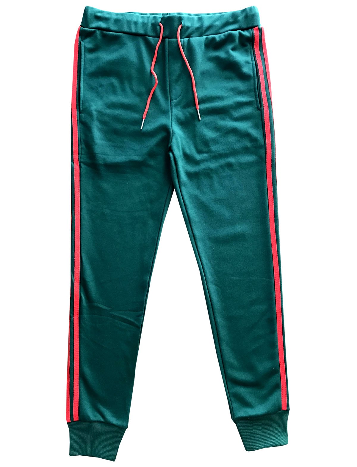 Kings Of NY Men's 2 Stripe Cotton Skinny Fit Jogger Sweatpants - Comfortable Casual Lounge Pants for Gym, Running, Travel & Everyday Wear