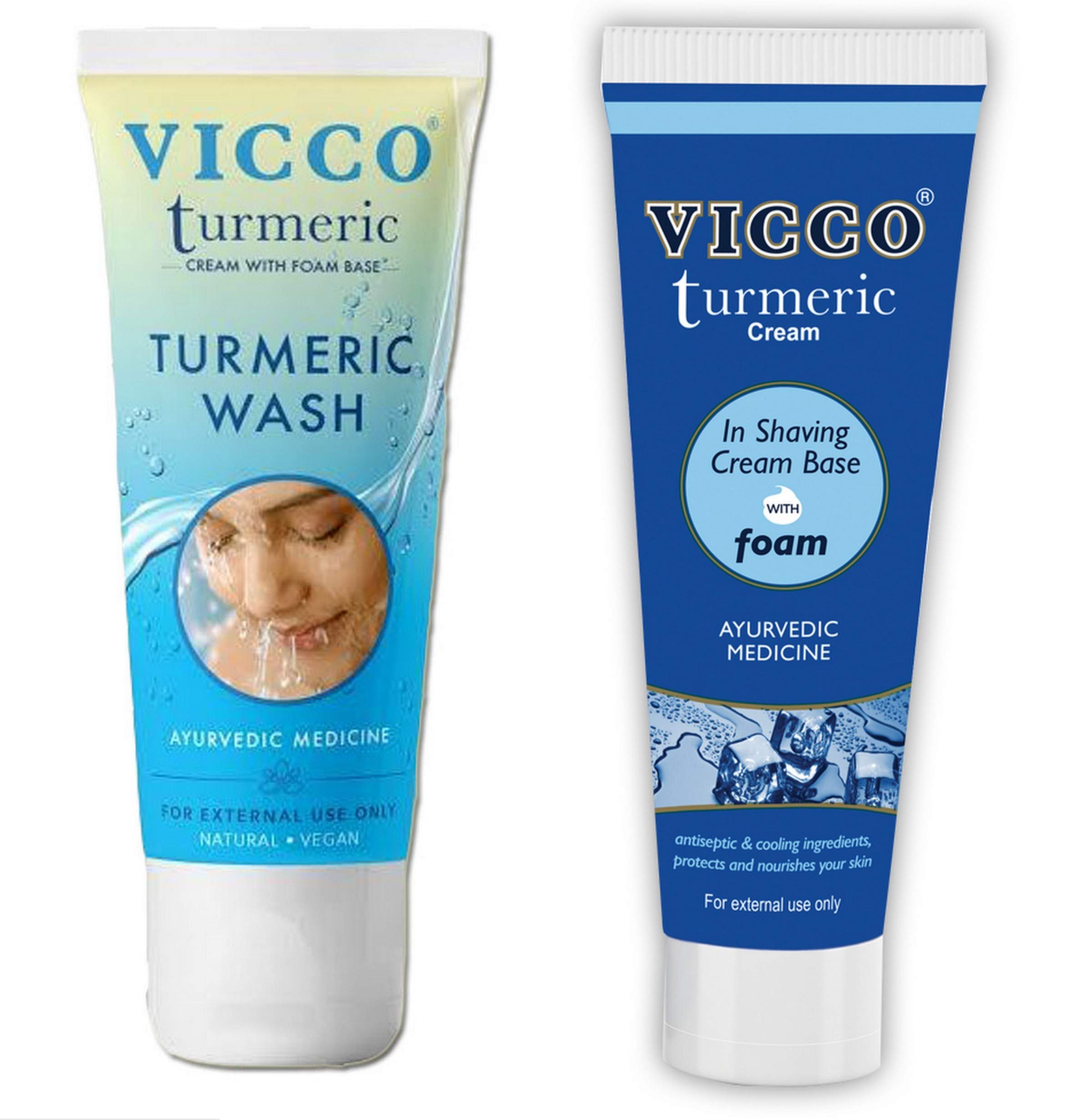 Vicco 70g Ayurvedic Face Wash & Shaving Cream for Men - Natural Skin Care for Acne & Razor Bumps - Perfect for Daily Face Cleansing & Smooth Shaving Routine