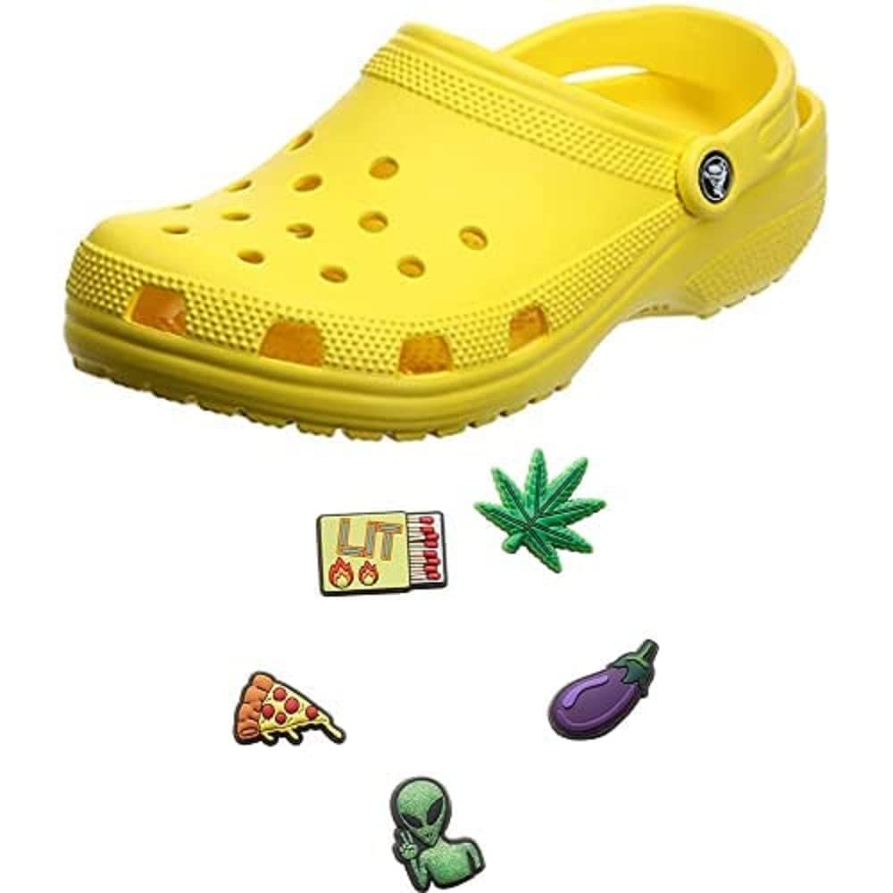 Crocs Classic Clog for Men & Women with 5-Pack Jibbitz Charms - Comfortable Slip-On Shoes for Casual Wear, Gardening, and Outdoor Activities