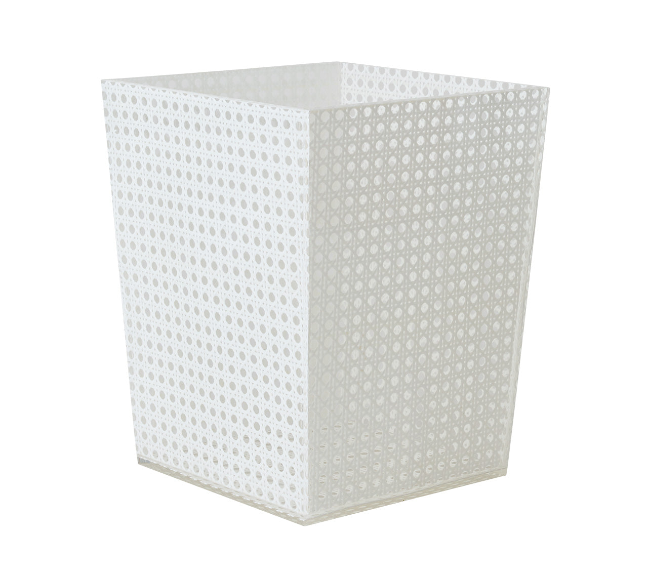 White Reed Waste Basket - Eco-Friendly Natural Fiber Trash Can for Home, Office, and Bathroom Use