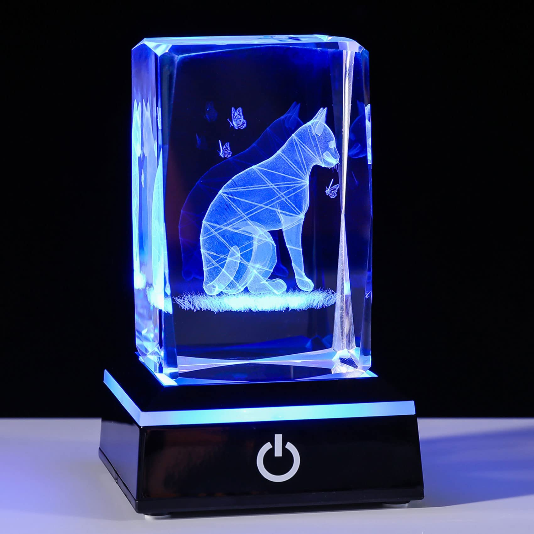 3D Crystal Cat Memorial Figurine - Unique Gift for Cat Lovers, Home Decor & Pet Loss Comfort