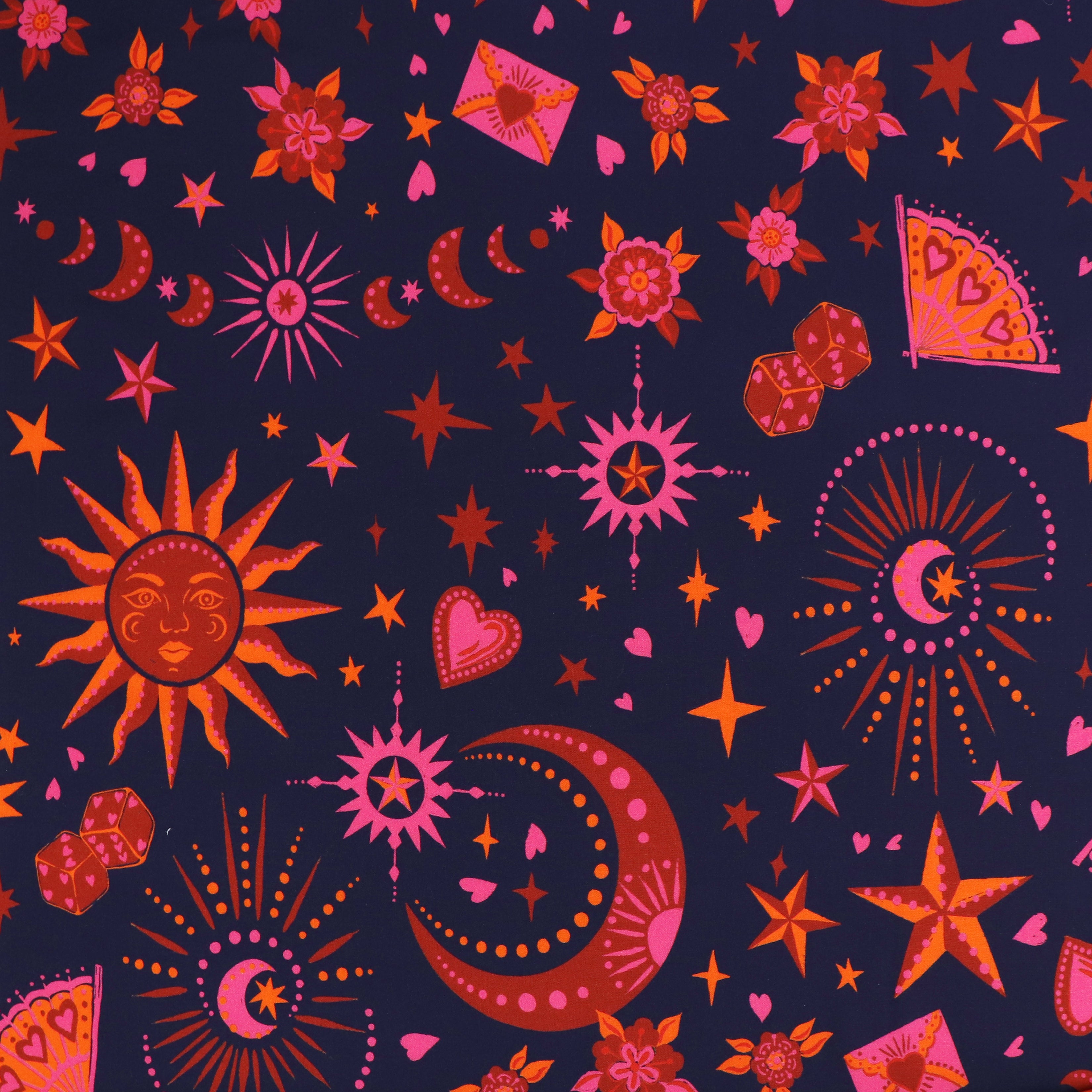 Viscose Lawn Fabric - Fortune Teller Print - Sew Me Sunshine Exclusive - Perfect for Summer Dresses, Blouses & DIY Sewing Projects