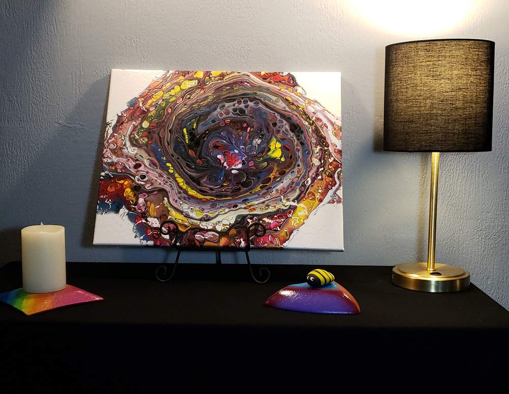 Original Abstract Wall Art Painting - 16x20 Acrylic Fluid Art 'Candied Galaxy' for Home & Office Décor | Modern Canvas Artwork for Living Room, Bedroom or Workspace