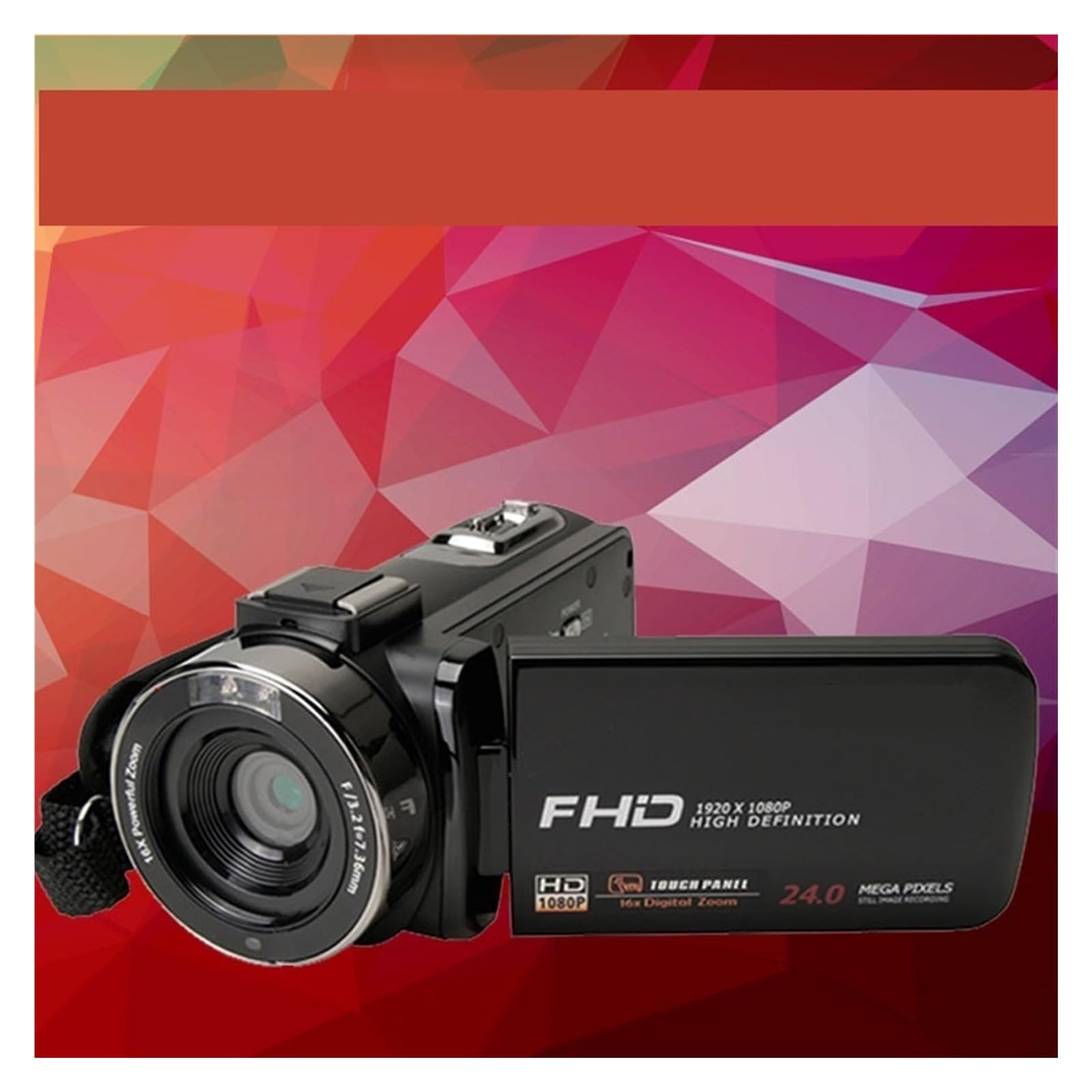 24MP HD Digital Camera with Self Timer - Travel & Home Video Camcorder (Black)