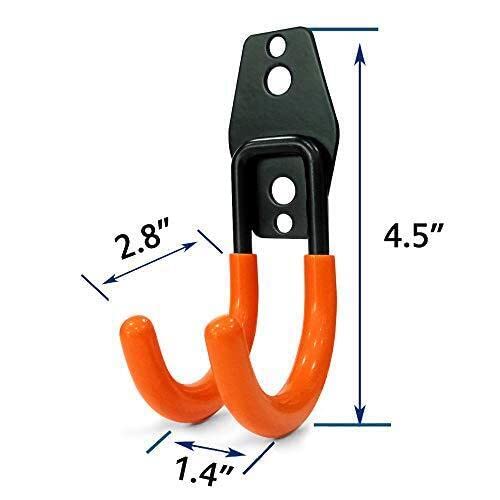 Heavy Duty Anti-Slip Garage Storage Hooks 2 Pack - Wall Mount Utility Hangers for Power Drills, Garden Tools, Hoses & Ladders - Small J 2.7 Inch - Perfect for Garage Organization & Tool Storage Solutions
