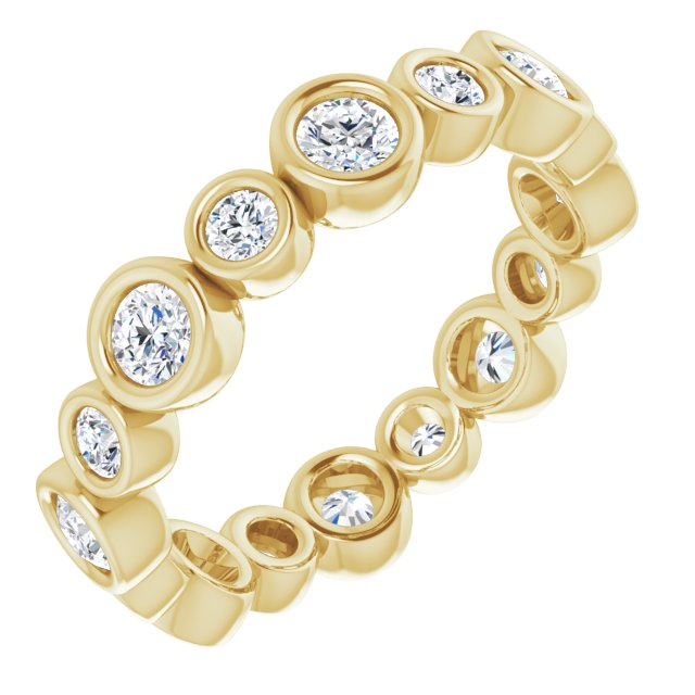 1.15 Carat Round Diamond Eternity Band - Bezel Set Stackable Wedding Ring for Women - Perfect for Anniversary, Engagement & Everyday Elegance