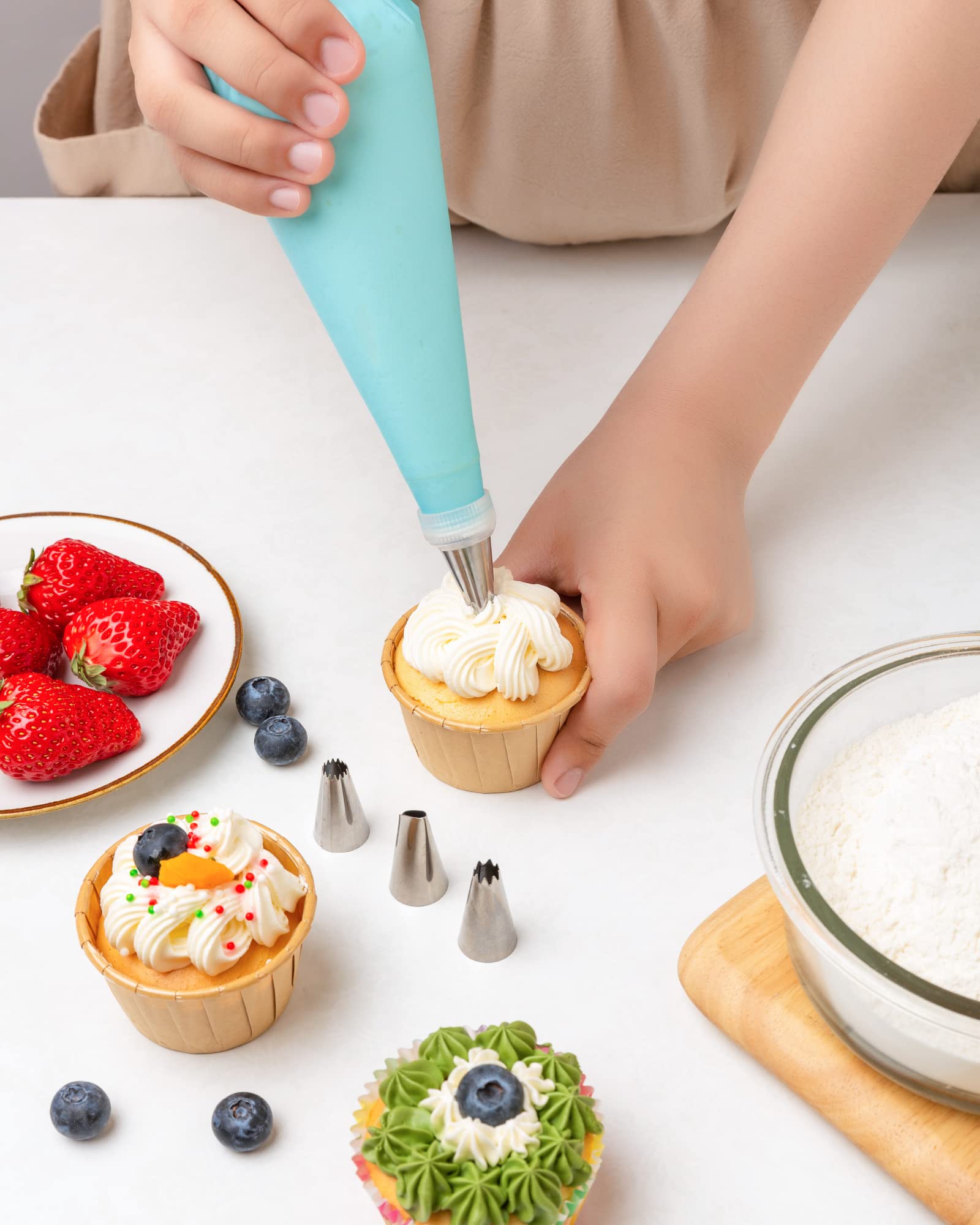 **Nifogo 43-Piece Cake Decorating Kit - Piping Bags, Icing Tips, Couplers - Professional Baking Supplies for Frosting Cookies, Cupcakes & Cakes (Blue) - Perfect for Home Bakers & Party Decorations**