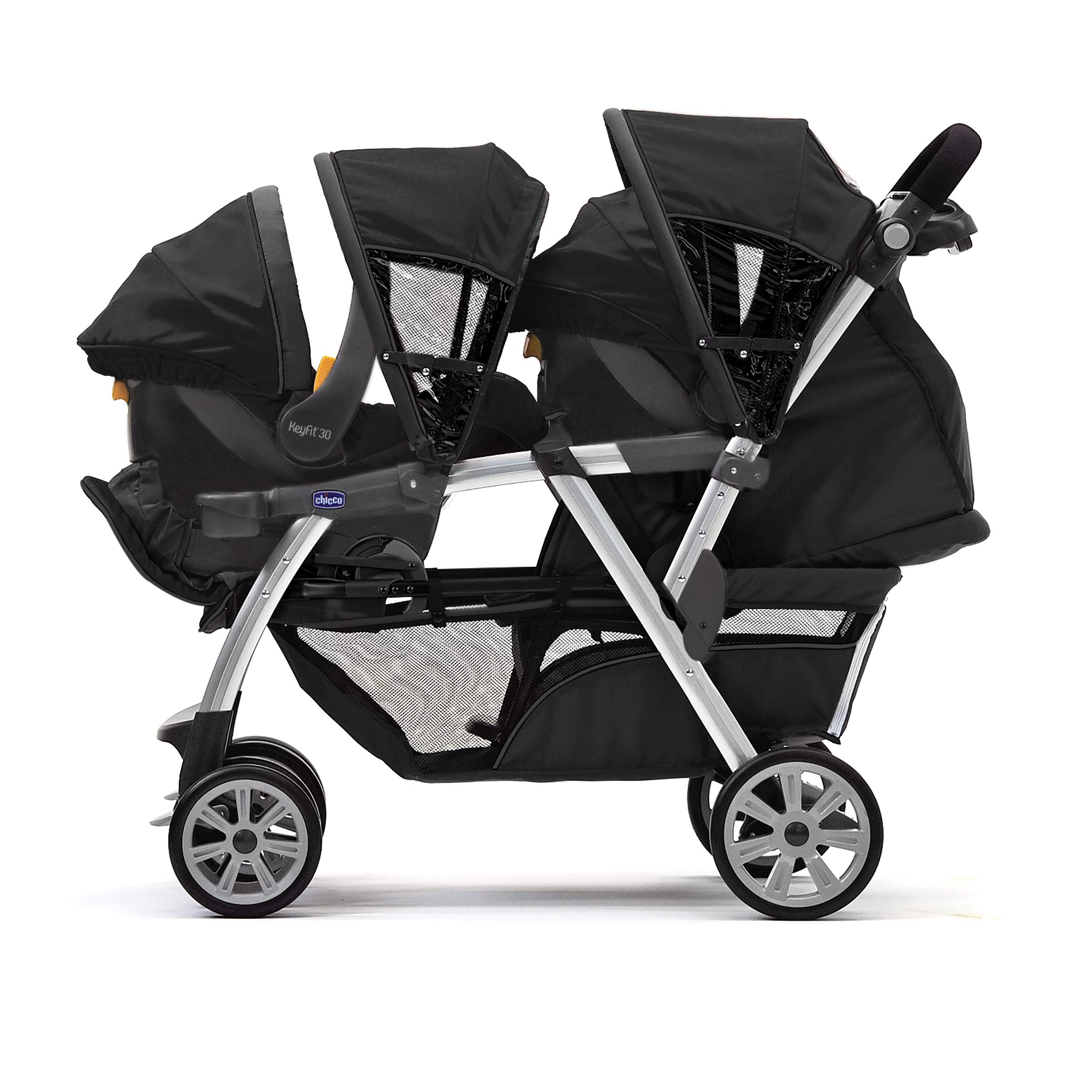 Chicco Cortina Together Double Stroller in Minerale - Lightweight Side-by-Side Baby Stroller for Twins - Perfect for Shopping, Travel & Outdoor Adventures