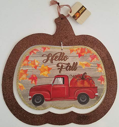 ‘hello Fall’ Truck W Pumpkin