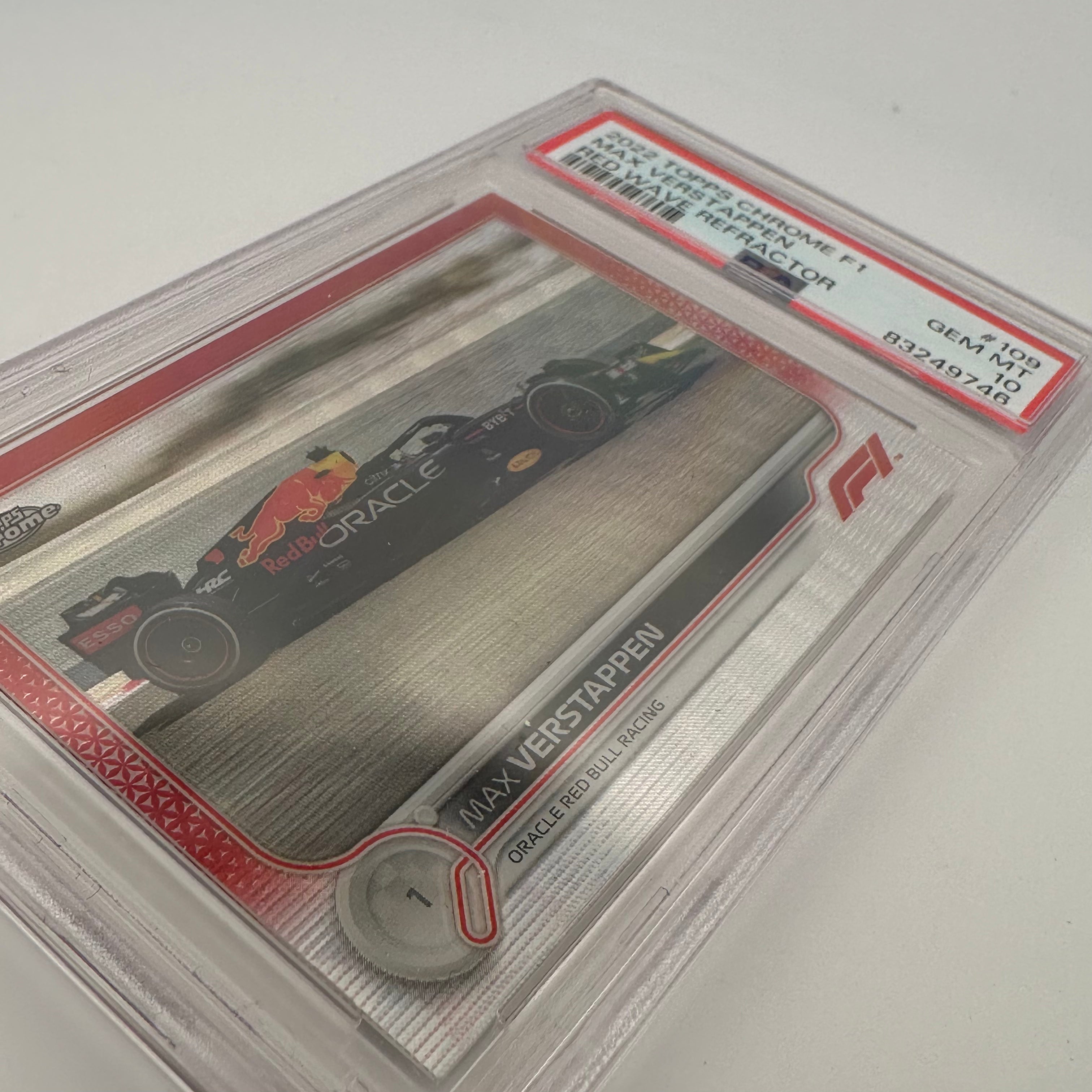 PSA 10 1/5 Max Verstappen #109 Red Wave Refractor Trading Card - Rare Collectible for F1 Fans, Sports Memorabilia & Investment