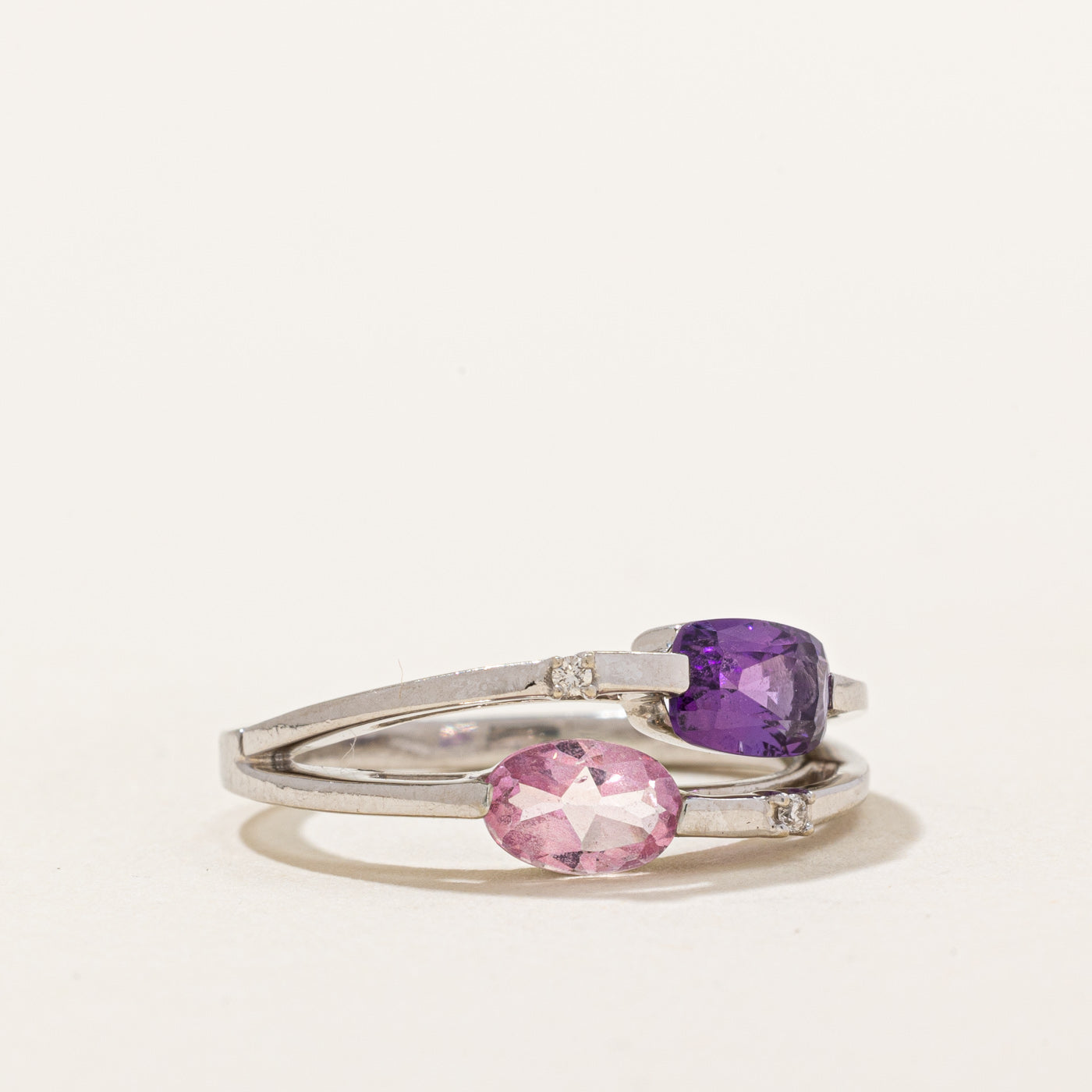0.81ctw Multi Gemstone Bypass Ring - Size 5.25 - Elegant Stackable Jewelry for Women - Perfect for Weddings, Anniversaries & Everyday Wear