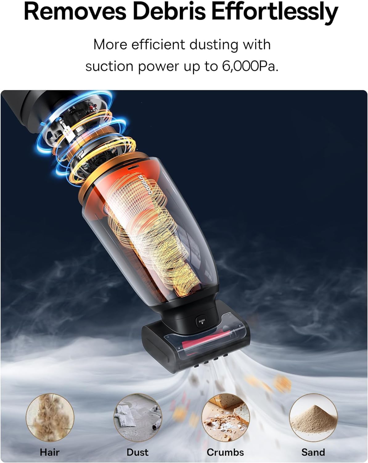 Baseus 160W Cordless Handheld Vacuum Cleaner - Powerful Car Vacuum for Pet Hair, LED Light, 10000mAh Rechargeable Battery - Portable for Home, Car, RV, Couch, Stairs - No Entanglement (AP02) | Perfect for Quick Cleanups & Pet Owners