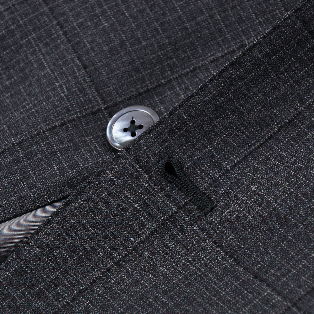Isaia Gray Check Super 140s Wool Suit for Men - Premium Italian Tailored Business Attire | Perfect for Weddings, Office Meetings & Formal Events